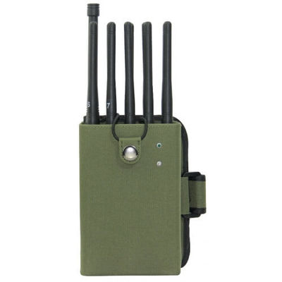 جودة  Handheld 8 Bands Cellular Signal Jammer UHF VHF Lojack Blocker 3-5M Range مصنع